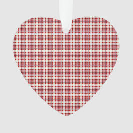 アクリルタータンチェック赤と白のクリスマスオーナメント オーナメント