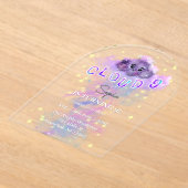 アクリルドリーミークラウドナイン9誕生日招待状 アクリル招待状 (レイダウン)