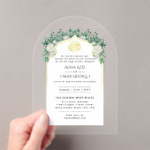 アクリルニカワリマホワイトローズエレガント金ゴールド アクリル招待状 (インサイチュ (ポータブル))