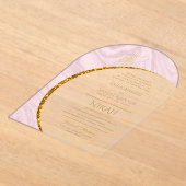 アクリルニカワリマ金ゴールド文字イスラームエレガント アクリル招待状 (レイダウン)