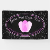 アクリルネイルがピンクのメイクで輝くビューティーサロン 横断幕 (横)