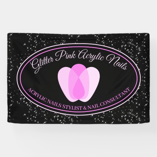 アクリルネイルがピンクのメイクで輝くビューティーサロン 横断幕 (横)