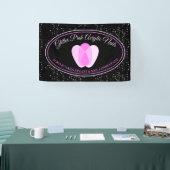 アクリルネイルがピンクのメイクで輝くビューティーサロン 横断幕 (トレードショー)