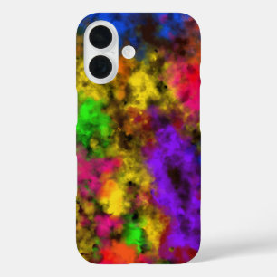 アクリルネオンカラーペイントスプラッタースプラッシュアブストラクト iPhone 16ケース