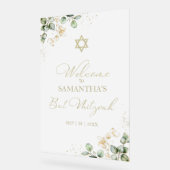 アクリルバルミツワーウェルカムサイン | ユーカリ アクリルサイン (傾斜)