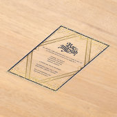 アクリルバーモダン(ユダヤ教の)バル・ミツバーネイビー金ゴールドクラス アクリル招待状 (レイダウン)