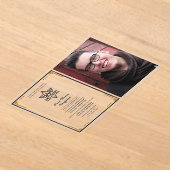 アクリルバー（ユダヤ教の）バル・ミツバー写真海軍金ゴールドスターDavid アクリル招待状 (レイダウン)