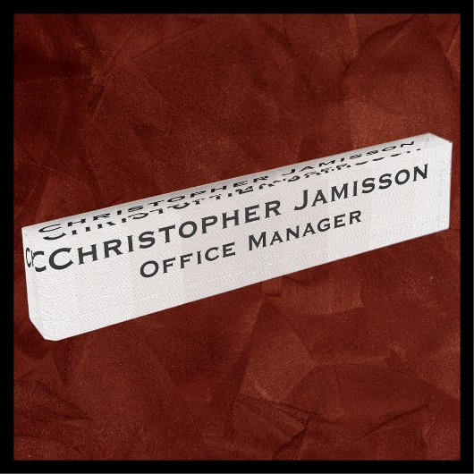 アクリルパステルストライプルなベージュの名前とタイトルデスク デスクネームプレート