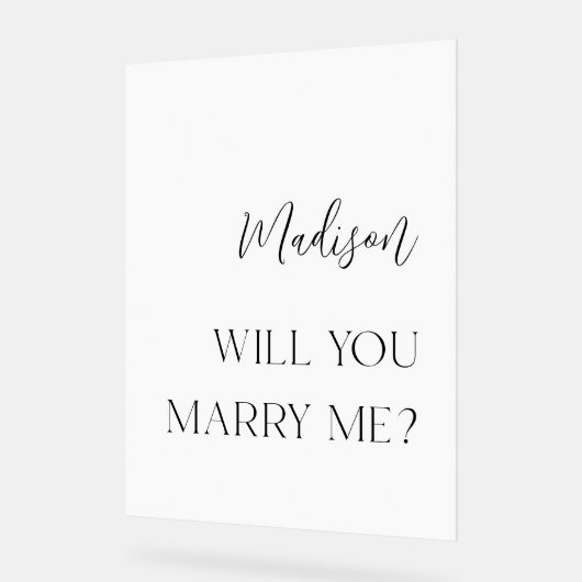 アクリルパーソナライズされたは俺の看板と結婚してくれ アクリルサイン (傾斜)