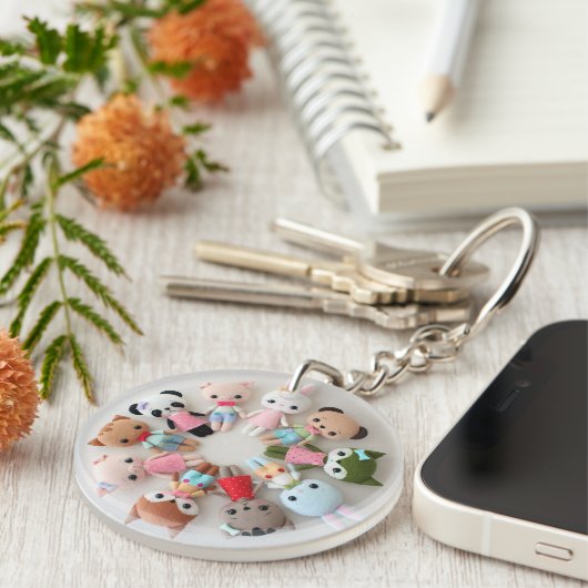 アクリルパーソナライズされたキーリング感じ – 動物 キーホルダー (正面右)
