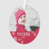 アクリルパーソナライズされたスノーフレーク写真オーナメント オーナメント (正面)