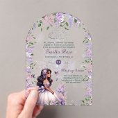 アクリルパープルシルバーキンセアニラフローラ藤 アクリル招待状 (インサイチュ (ポータブル))