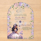 アクリルパープルシルバーキンセアニラフローラ藤 アクリル招待状 (正面)