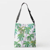 アクリルパーム：夏のテキスタイルのテクスチャ。 クロスボディバッグ (裏面)