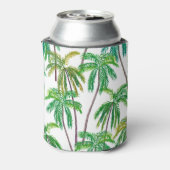 アクリルパーム:夏のテキスタイルのテクスチャ。 缶クーラー (缶裏面)