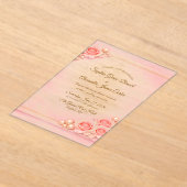 アクリルピンクとパールの結婚式招待状 アクリル招待状 (レイダウン)