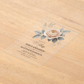 アクリルピンクローズ結婚式招待状 アクリル招待状 (レイダウン)