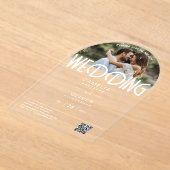 アクリルフォトウェディングモダンARCHミニマル アクリル招待状 (レイダウン)