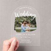 アクリルフォトウェディングモダンARCH素朴 アクリル招待状 (インサイチュ (ポータブル))