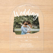 アクリルフォトウェディングモダンARCH素朴 アクリル招待状 (正面)