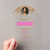 アクリルフォト キンセアネーラ ホットピンク ゴールド Quince アクリル招待状 (インサイチュ (ポータブル))