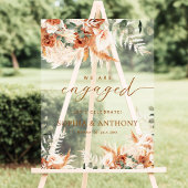 アクリルフローラパンパ婚約パーティ歓迎 アクリルサイン