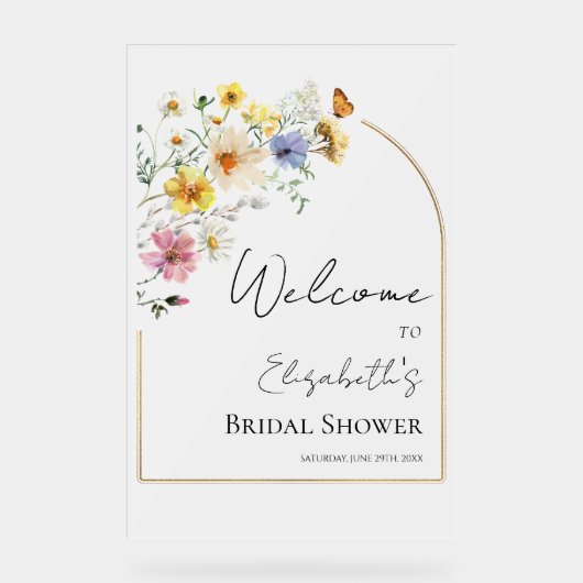 アクリルブライダルシャワーウェルカムサイン | 山花 アクリルサイン (正面)