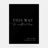 アクリルブラック&ホワイトカクテル時間結婚のサイン アクリルサイン (正面)