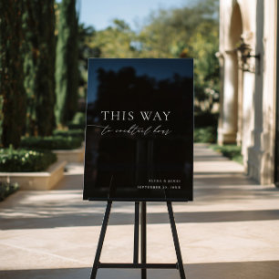 アクリルブラック&ホワイトカクテル時間結婚のサイン アクリルサイン