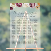 アクリルブルゴーニュフローラ秋の結婚式座席表 アクリルサイン (ニュートラル)