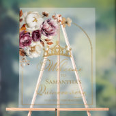 アクリルブルゴーニュ秋キンセアニェラウェルカムサイン アクリルサイン (ニュートラル)