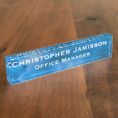 アクリルブルースカイの名前とタイトル デスクネームプレート (側面)