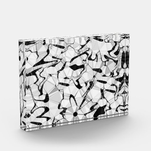 アクリルブロックの白黒 フォトブロック (左)