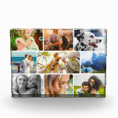 アクリルブロック9写真テンプレート丸コラージュ フォトブロック (正面)