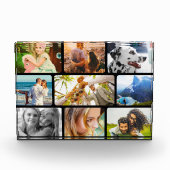 アクリルブロック9写真テンプレート丸コラージュ フォトブロック (正面)