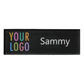 アクリルプロフェッショナル名タグ会社ロゴブラック 名札 (正面)