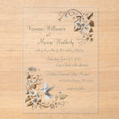 アクリルホワイトハミングバード結婚式招待状 アクリル招待状 (正面)