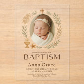 アクリルミニマルバプテスマ招待状と写真 アクリル招待状 (正面)