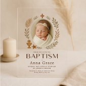 アクリルミニマルバプテスマ招待状と写真 アクリル招待状