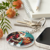 アクリルメリークリスマスカスタムサークルキーチェーン キーホルダー (正面右)