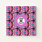 アクリルモダンアートガーリー抽象芸術ピンクとブルー ノートブック (裏面)