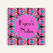 アクリルモダンアートガーリー抽象芸術ピンクとブルー ノートブック (正面)