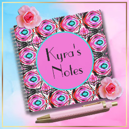 アクリルモダンアートガーリー抽象芸術ピンクとブルー ノートブック