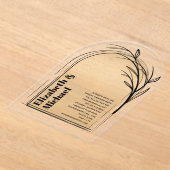 アクリルモダンミニマシンプルリストはっきりした金ゴールドボー アクリル招待状 (レイダウン)