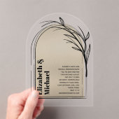 アクリルモダンミニマシンプルリストはっきりした金ゴールドボー アクリル招待状 (インサイチュ (ポータブル))