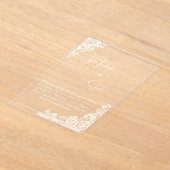 アクリルモダンミニマリストレース結婚式招待状 アクリル招待状 (レイダウン)