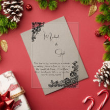 アクリルモダンミニマリストレース結婚式招待状