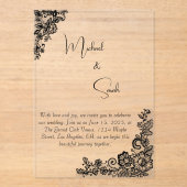 アクリルモダンミニマリストレース結婚式招待状 アクリル招待状 (正面)