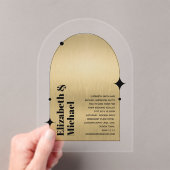 アクリルモダンミニマル金ゴールドブラックアールデコ アクリル招待状 (インサイチュ (ポータブル))