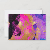 アクリルモダン絵を描パープルピンク金ゴールド結婚ズ 出欠カード (裏面)